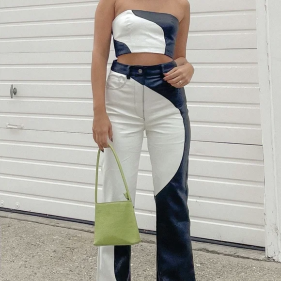 Printed Leather Pants